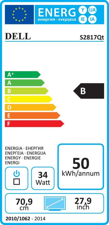 Energie-Label Dell S2817q (3840 x 2160 Pixel, 27.90")