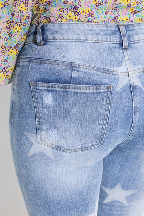 Produktbild Angel of Style Jeans, Slim Fit, Sterne, Glitzersteinchen, Fransensaum (46)