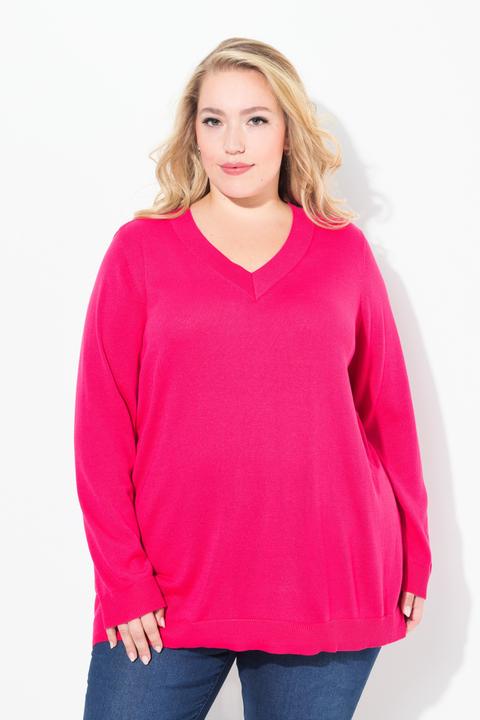 Actual product image Ulla Popken Casual V-Neck Long Sleeve Sweater (50, 52)