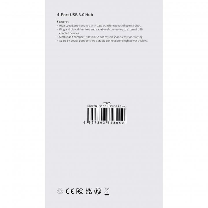 Immagine prodotto Ugreen HUB USB CM473 1x USB-C + 4x USB-A 3.0 (UGR1320) (USB-A, 5 porte)