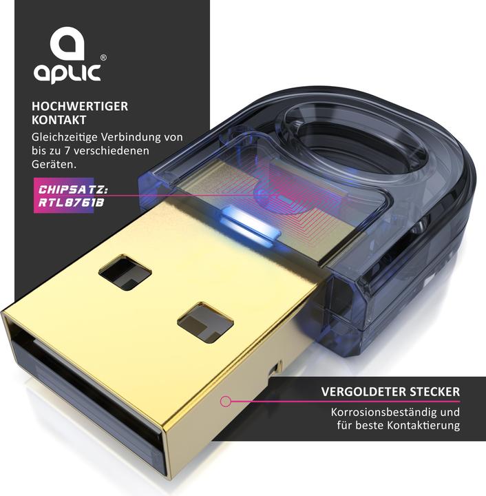 Immagine prodotto Aplic Chiave USB Bluetooth (Trasmettitore e ricevitore)