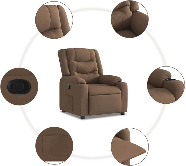 Produktbild vidaXL Relaxsessel Braun Stoff