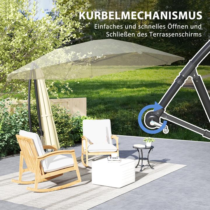 Image du produit Outsunny Ampelschirm Metall, Polyester Beige (2.60 m)