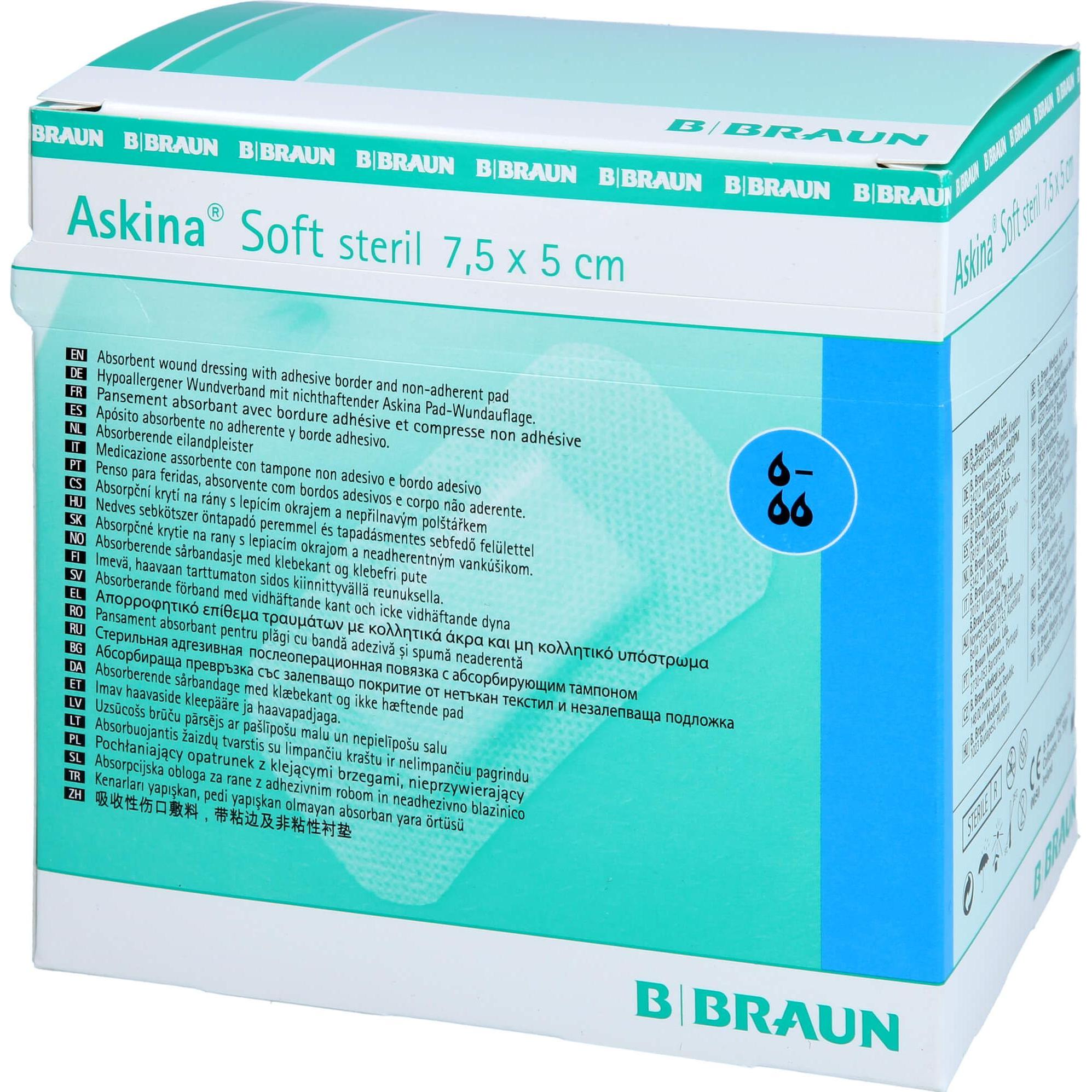 DQB X, Pflaster, ASKINA Soft Wundverband 5x7.5cm steril, 50 Stück (50 x)