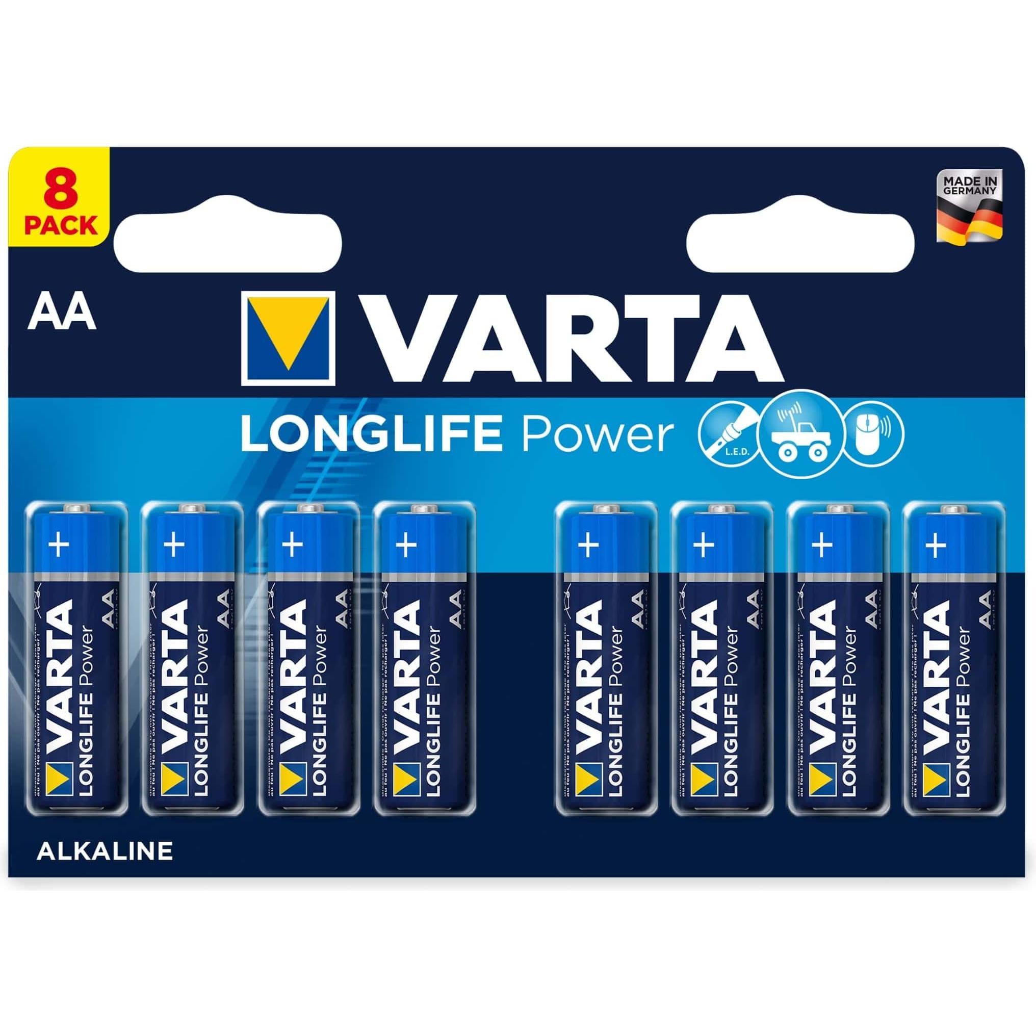 Varta Longlife Power (8 Stk., AA, 2960 mAh), Batterien + Akkus