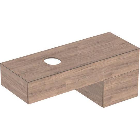 Geberit, Waschbeckenunterschrank, VariForm Unterschrank für Aufsatzwaschtisch, drei Schubladen, Ablagefläche, Geruchsver...