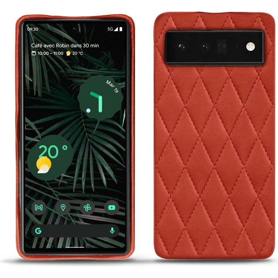 Noreve Lederschutzhülle (Google Pixel 6 Pro), Smartphone Hülle, Orange