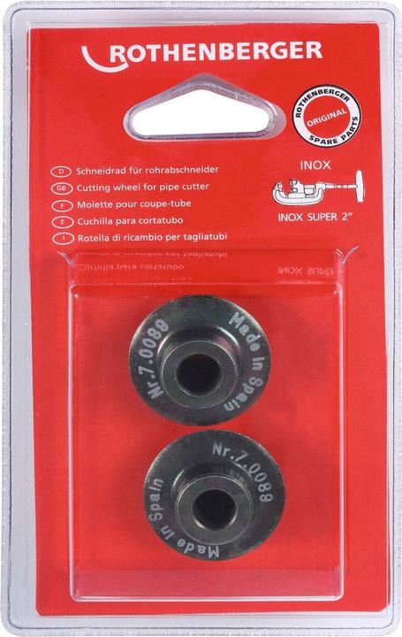 Rothenberger Molette de coupe de rechange D. mol. coupe 31,5 mm prof. coupe 7 mm acier trempé fortement allié