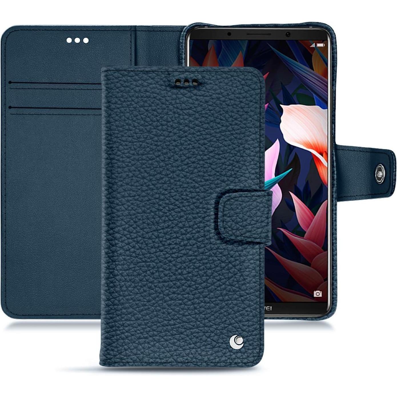 Noreve Lederschutzhülle Wallet (Huawei Mate 10 Pro), Smartphone Hülle, Blau