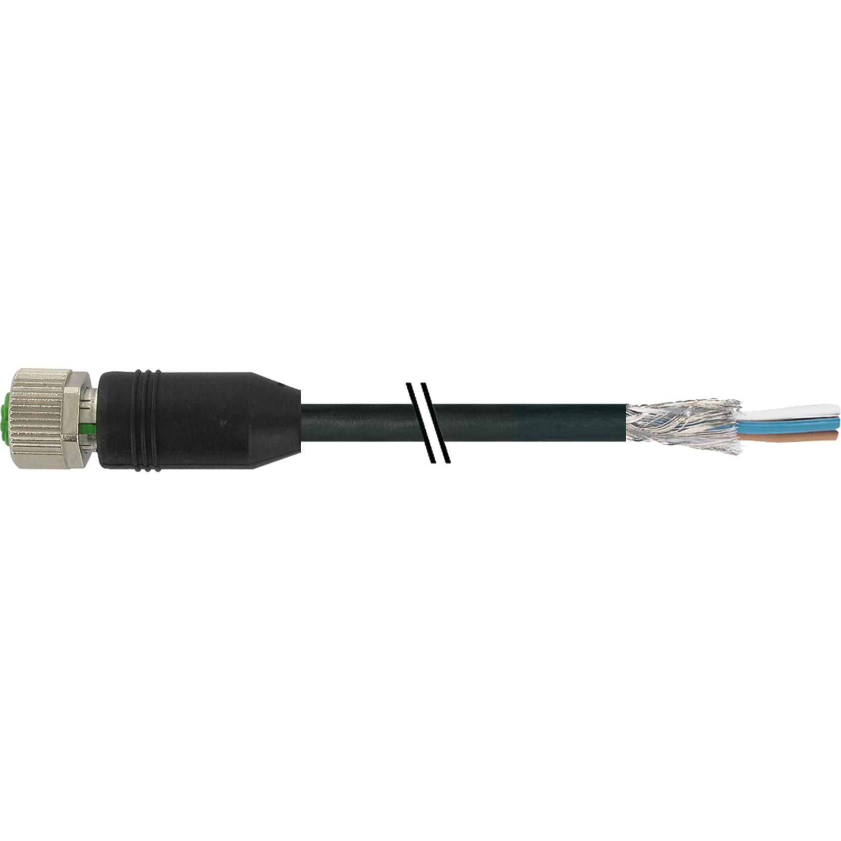Murr Elektronik M12 Bu. ger. geschirmt mit freiem Ltg.-ende PUR-OB 8x0.25 geschirmt schleppk. 5m, Elektronikkabel + Stec...