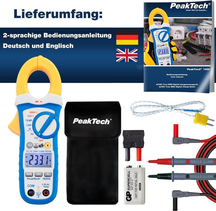 Produktbild Peaktech P 1650 Stromzangenmessgerät (CAT III 600V)