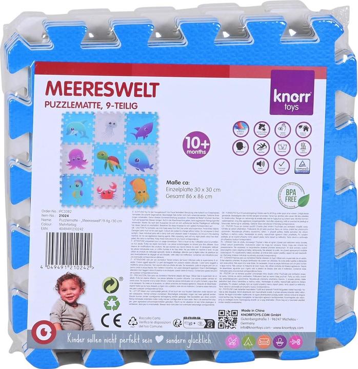 Produktbild Knorrtoys Puzzlematte - „Meereswelt“/9-tlg./30 cm (30 x 30 cm)