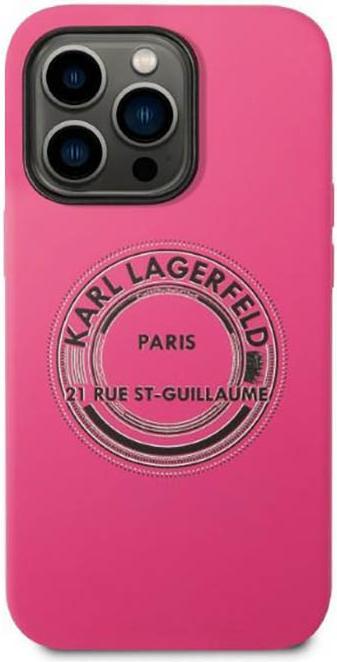 Actual product image Karl Lagerfeld KLHCP14LSRSGRCF iPhone 14 Pro 6.1" hardcase pink / pink Silicone RSG (Apple iPhone 14 Pro)