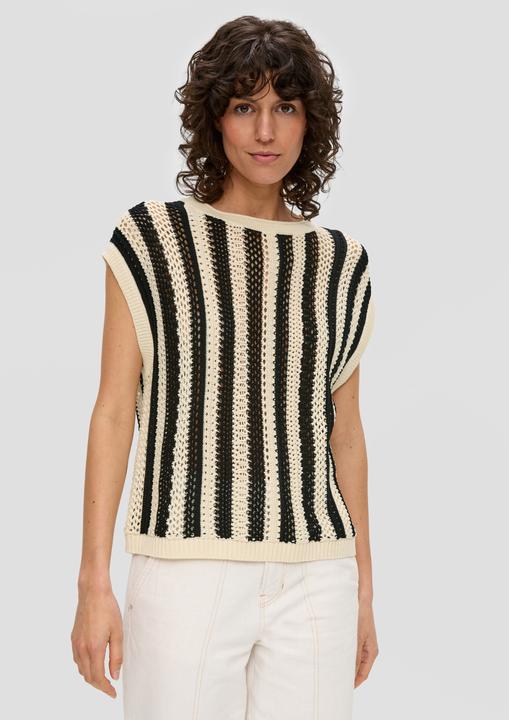 Produktbild s.Oliver Strickpullunder Ärmelloses Stricktop aus Baumwolle mit überschnittenen Schultern (38)