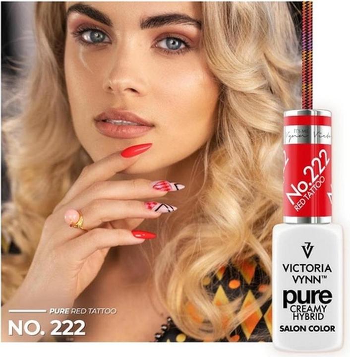 Produktbild Visconti Di Modrone VICTORIA VYNN Pure Creamy Hybrid 222 Red Tattoo 8ml (Rot, Gel-Effekt Nagellack)