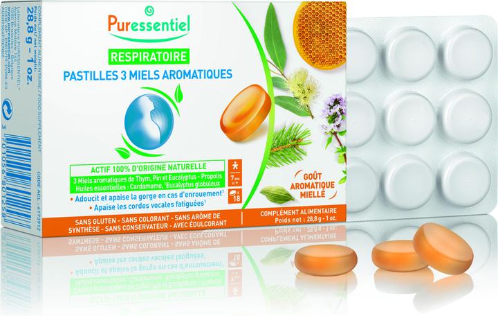 Immagine prodotto Puressentiel Lutschtabletten mit 3 aromatischen Honigsorten 3 Honigsorten (18 pz.)