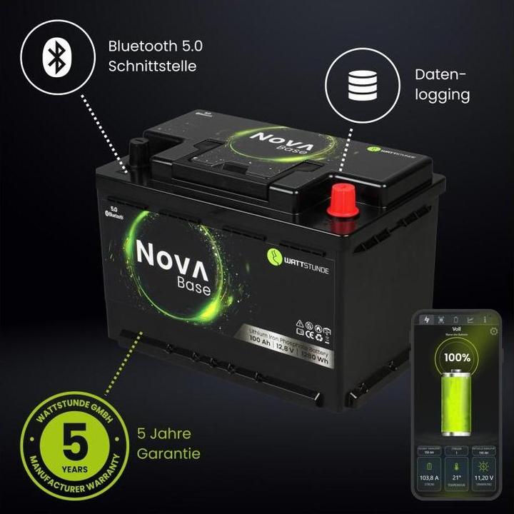 Produktbild Wattstunde Batterie NOVA Base 100 Ah LiFePO4 (12.80 V, 100 Ah)