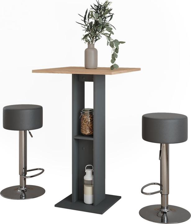 Vicco Riposo con 2 sgabelli da bar (65 x 65 x 106 cm)