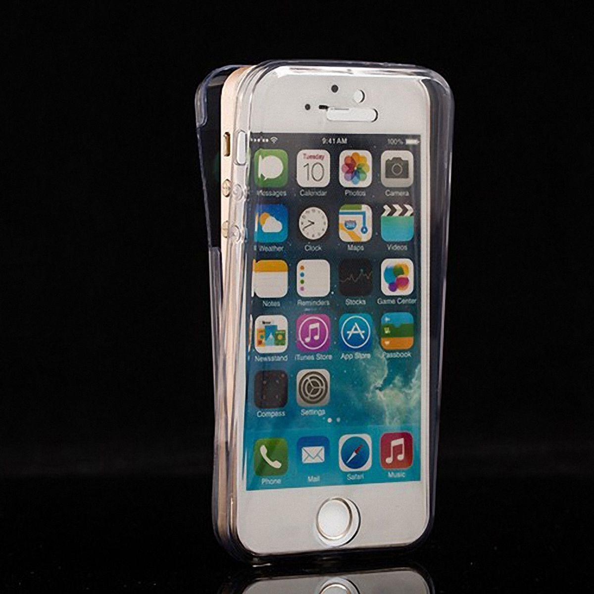Thumbnail - König Design Apple iPhone 5 / 5s / SE Full Body 360 Silikon Schutzhülle Handyhülle Case Grau (Apple iPhone 5), Smartphon...