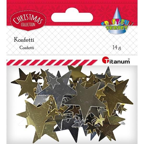 Titanum Konfetti-Sterne 14g Gold, Silber (10 pz.)