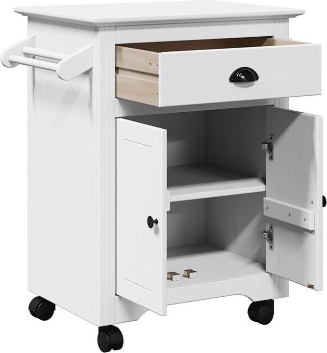 Produktbild vidaXL Küchenwagen BODO Weiss 72x45x80 cm Beistellwagen Lagerwagen