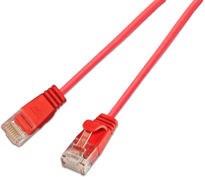 Actual product image SLIM Slimpatchkabel RJ-45 - RJ-45, Cat 6A, U/UTP, 2 m, Rot (U/UTP, CAT6a, 2 m)