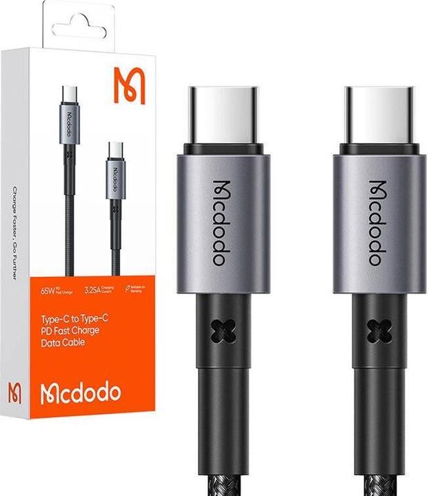 Actual product image Mcdodo Cable USB-C to USB-C CA-3131, 65W, 1.5m (black) (1.50 m, USB 2.0, 65 W)