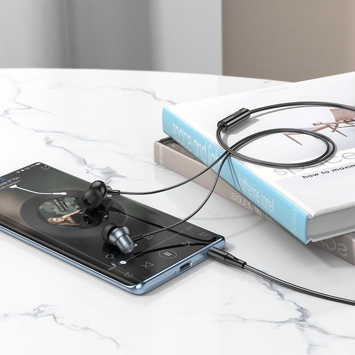 Produktbild Hoco Wired headphones wire earphones Jack 3,5 mm with microphone M110 metal gray (Kabelgebunden)