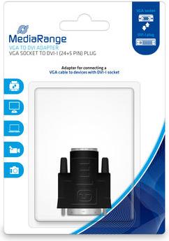 Actual product image MediaRange VGA female/DVI-I male (24+5-pin) black (DVI, VGA)