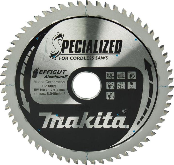 Produktbild Makita KREISSÄGE 190x30x60z EFFICUT ALUFOLIE