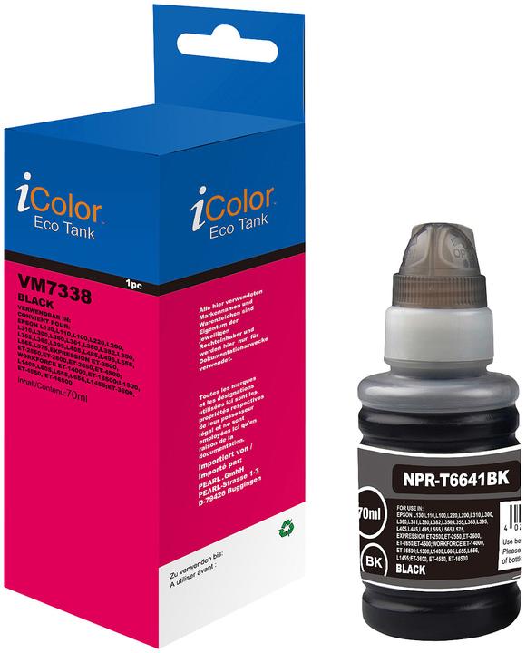 Produktbild IColor Nachfülltinte ersetzt Epson,C13T66414A, black, 2er-Set (BK)