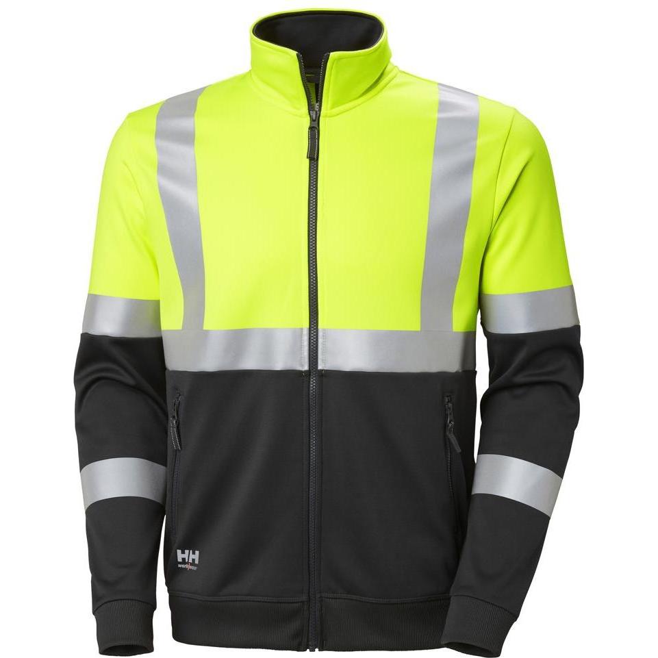 Helly Hansen Workwear, Arbeitsjacke, Džemperis HELLY HANSEN Addvis Zip Sweatshirt Class 1, geltonas XL (XL)