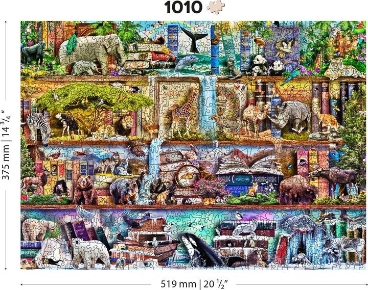 WoodenCity WOODEN CITY The Amazing Animal Kingdom 1000 Holzpuzzle Puzzle mit einzigartigen Formen (1000 Teile)