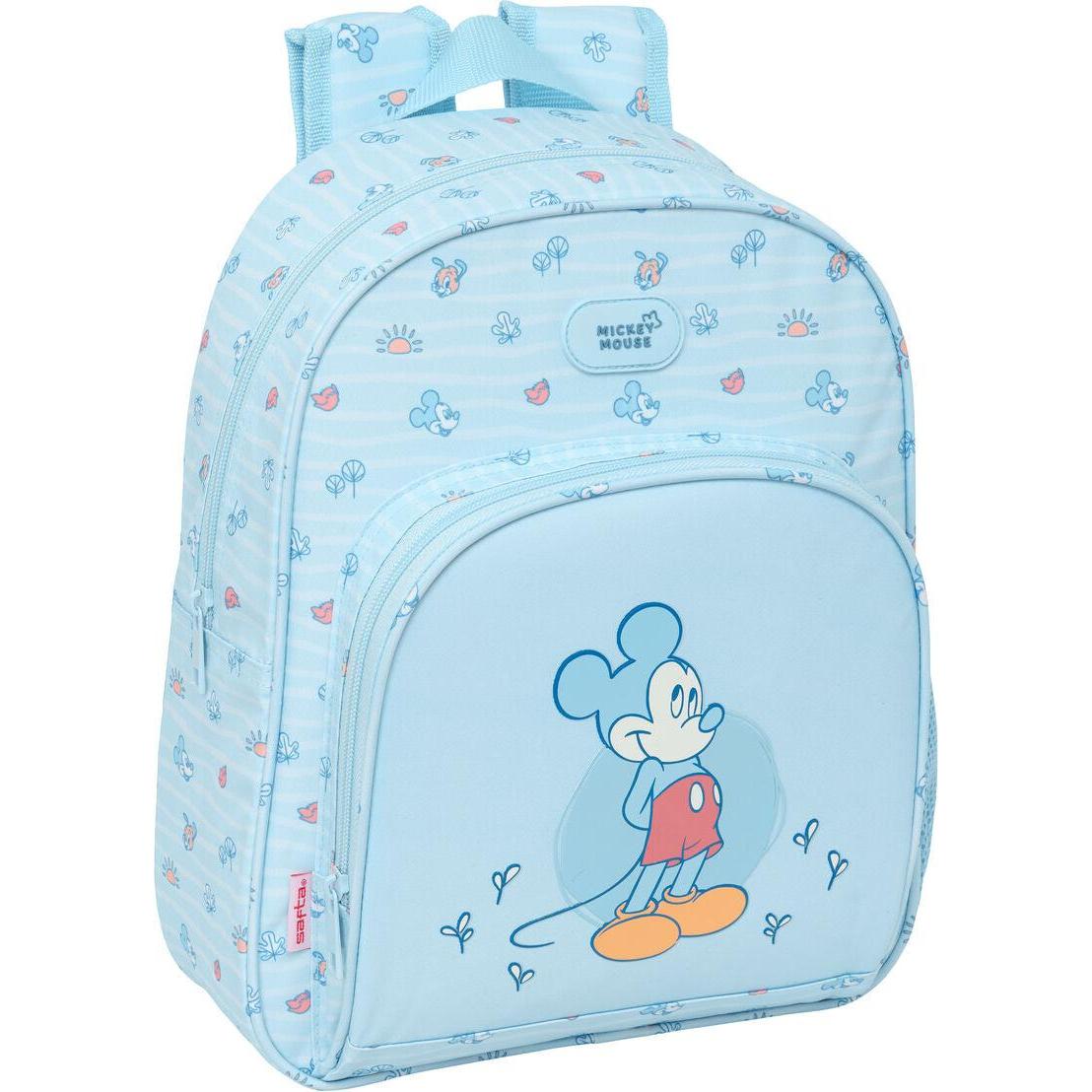 Safta, Borsa scuola materna, Kinderrucksack Mickey Mouse Clubhouse Baby Hellblau 28 x 34 x 10 cm, Blu