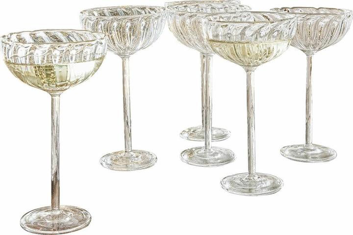 Loberon Verre set de 6 Bavella clair (19 cl, 6 Verres, Flûtes à champagne)