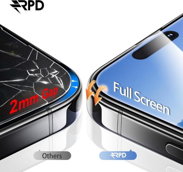 Actual product image RPD iPhone 13/13 Pro/14/16e - SilkTouch Premium armoured glass, edge-to-edge, transparent (1 Piece, Apple iPhone 14, Apple iPhone 13, Apple iPhone 16e, Apple iPhone 13 Pro)