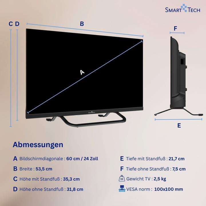 Immagine prodotto Smart Tech 24HV02V Smart TV 24 Pollici (24", LED, HD)
