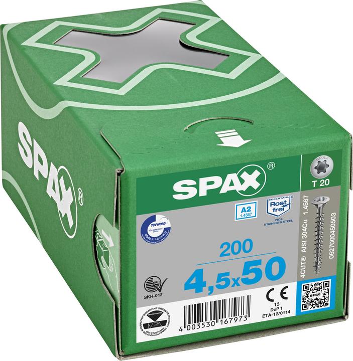 Produktbild Spax A2 Linsenmultikopf T-Star Plus T20 Vollgewinde (200 Schrauben pro Stück)