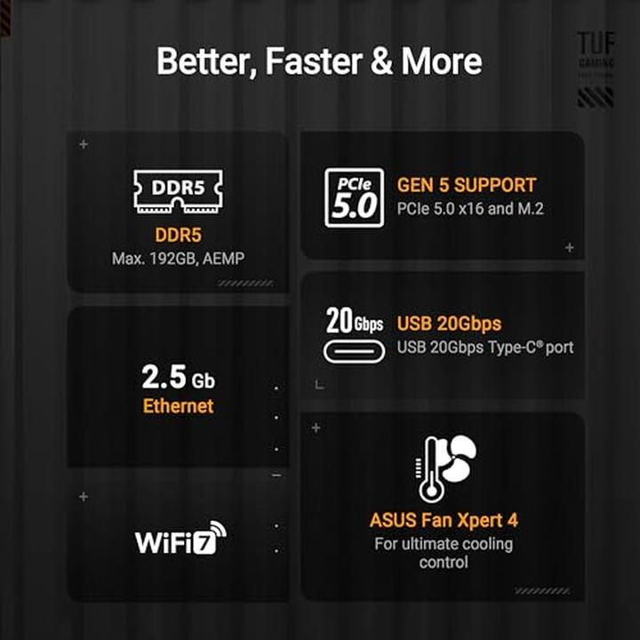 Produktbild ASUS TUF Gaming B850-Plus Wifi (AM5, AMD B850, ATX)