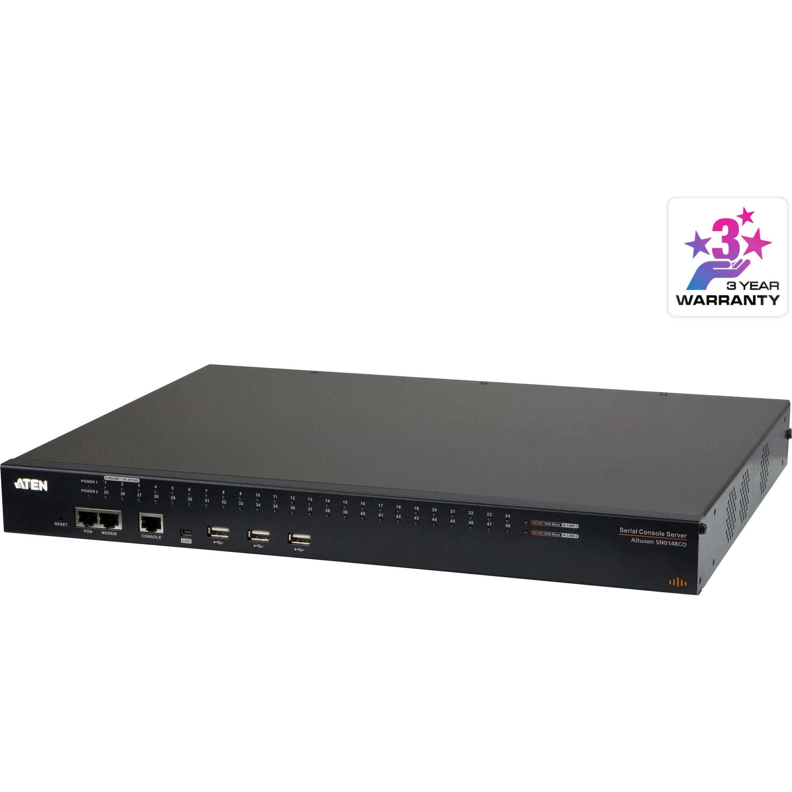 Aten Serial Over IP unit, KVM Switch, Schwarz