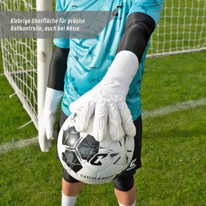 Produktbild Catch & Keep Fussballhandschuhe Pulse X All White Gr. 10 Torwart Goalie Handschuhe (10)