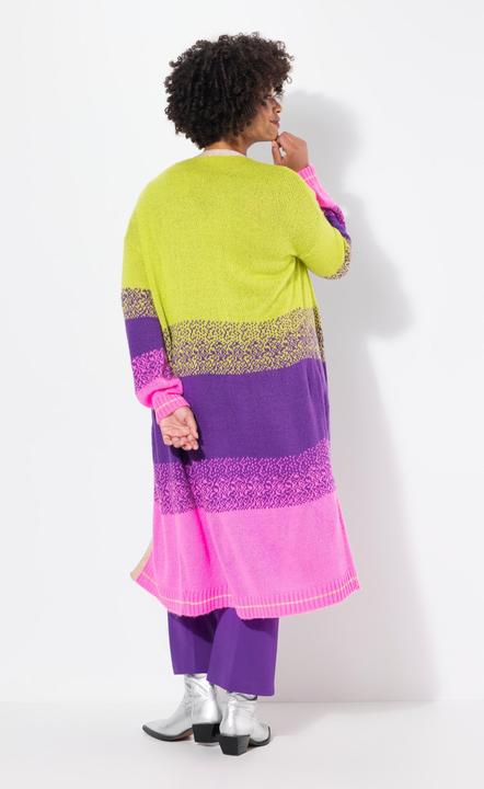 Produktbild Angel of Style Strickjacke, offene Form, Feinstrick, Blockstreifen, Langarm (50)