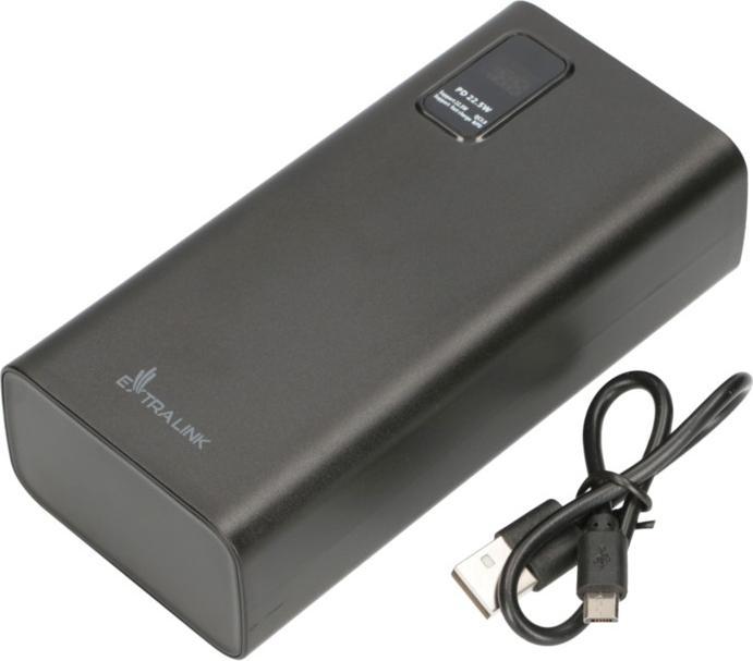Actual product image Extralink EX.19515 power bank Lithium Polymer (LiPo) Black (30000 mAh, 22.50 W, 111 Wh)