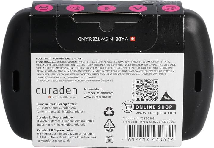 Actual product image Curaprox Display Travel Set Black is White 12 pieces (12 x)