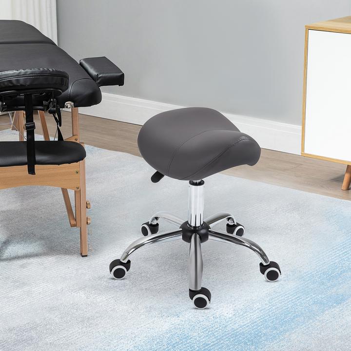 Actual product image Homcom Saddle stool with nylon castors
