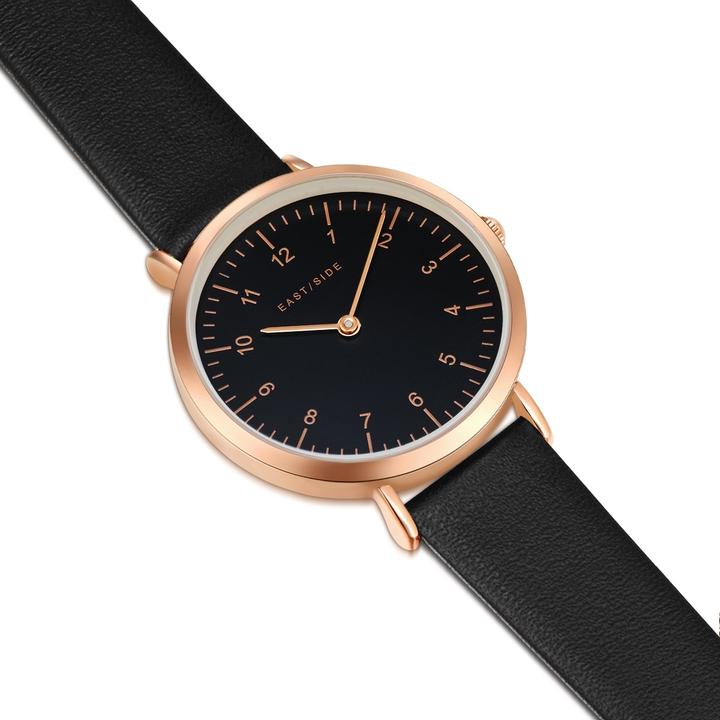 Actual product image Eastside Ladies quartz watch Rosehill genuine leather black - 23906 (Analogue wristwatch, 32.10 mm)
