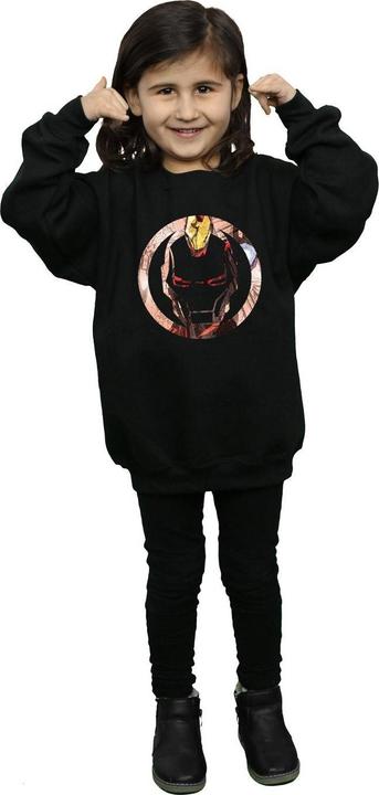 Actual product image Girls Iron Man Montage Symbol Sweatshirt (128)