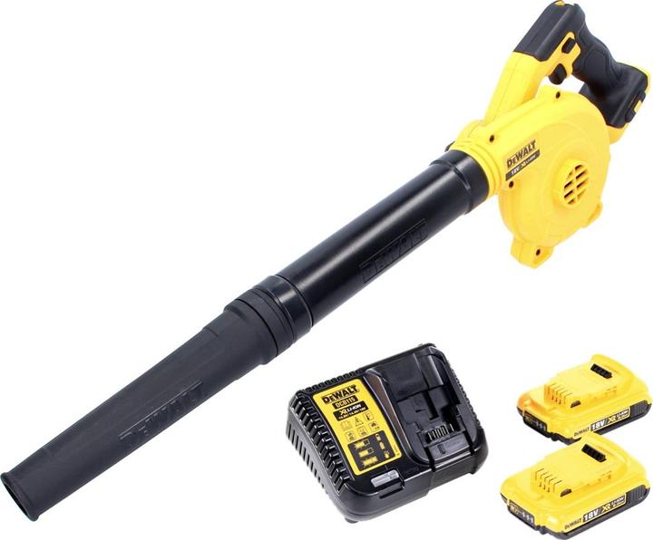 Produktbild DeWalt DCV 100 D2 18 V Akku Gebläse / Laubbläser + 2 x DCB 183 2 Ah Akku + Ladegerät (Akkubetrieb, Laubbläser)