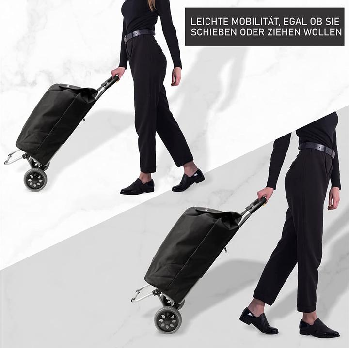 Produktbild Hoppa 47L Stabiler Einkaufstrolley Schwarz
