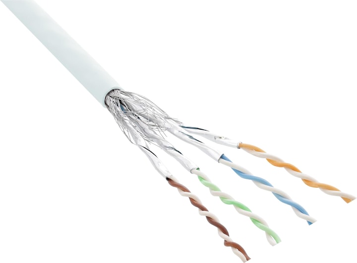 Produktbild InLine Patchkabel Cat.6 S/FTP/PIMF AWG27 PVC weiss 100m zum Konfektionieren (S/FTP, CAT6, 100 m)